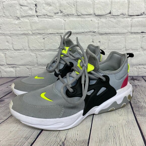 Nike Women Shoes Size 6Y (7.5) BQ4002 004 React Presto Running Grey Black White - Picture 1 of 10